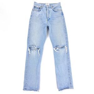 AGOLDE 90s‎ Pinch Waist High Rise Straight Jeans Flashback Light Wash Clean Girl